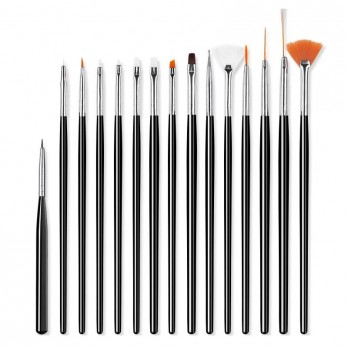 SİYAH PLASTİK FIRÇA SET 15'Lİ